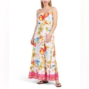 NWT ANTHROPOLOGIE LABEL OF LOVE Nalani Beach Tropical Maxi Dress Size XL